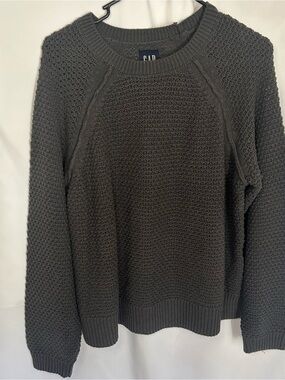 GAP Men's Charcoal Textured Crewneck Sweater
